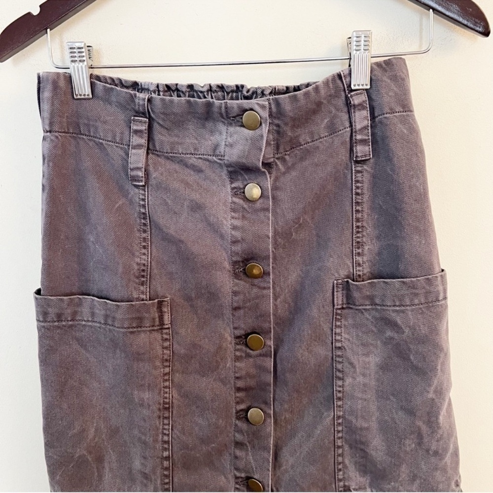Young Fabulous & Broke Button Front Paperbag Mini Jean Skirt Size Medium Blue - Picture 2 of 8